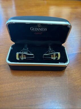 Guinness Black and Gold Bottle Cufflinks in Case